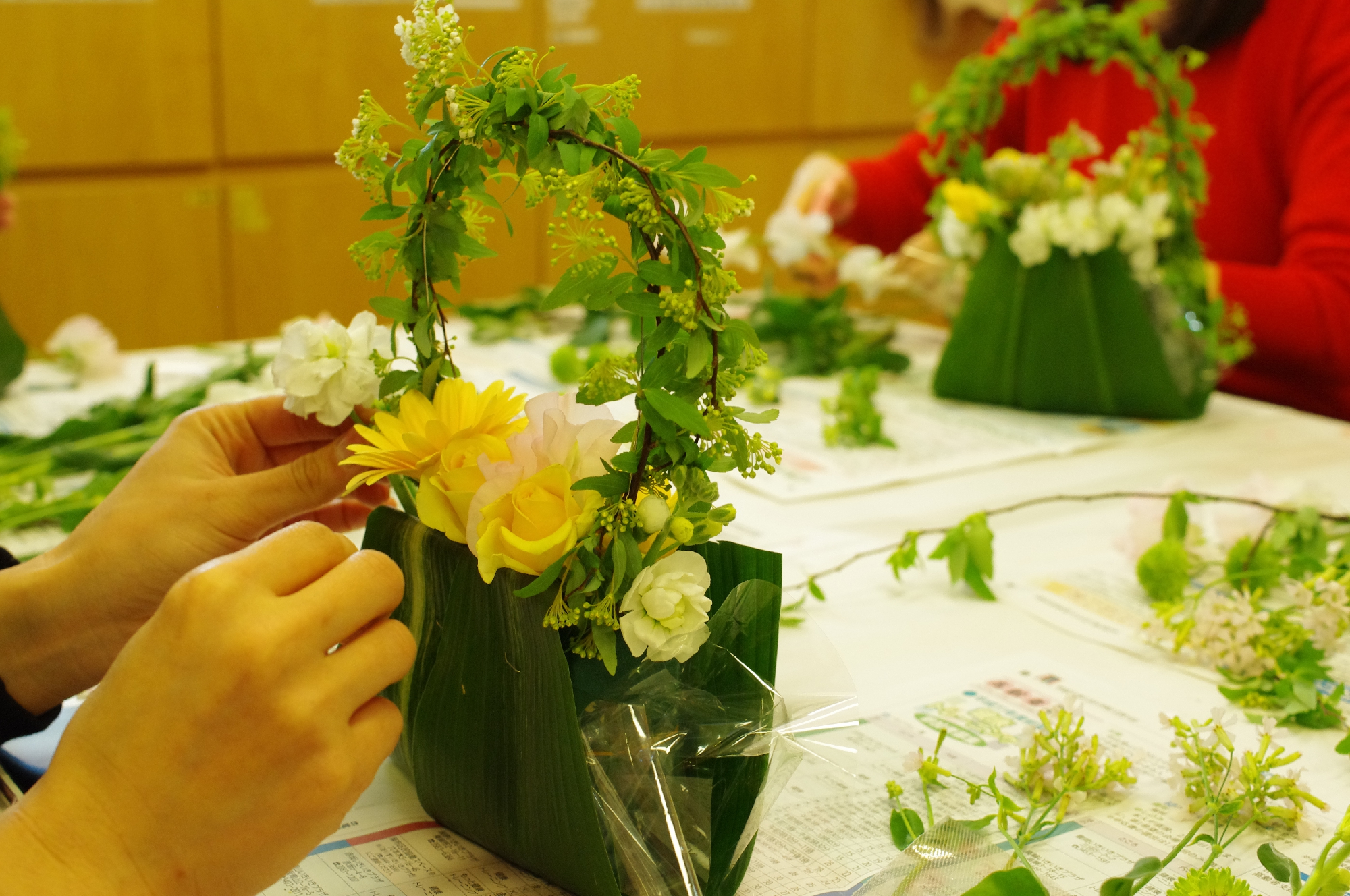 フラワースクール東京京橋 銀座 仙台 Flower Net フラワーネット ママの為の 春のフラワーアレンジメント講座 終了しました